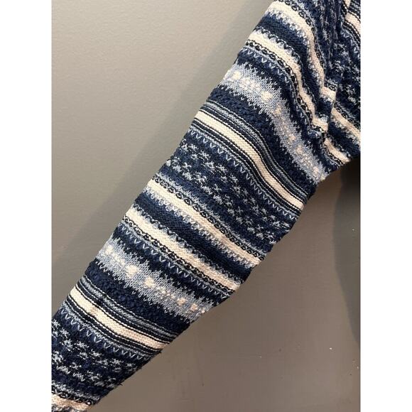 Vintage PDX Sweater Adult Medium Blue Geometric Pullover Cosby Grandpa Striped - Picture 5 of 5